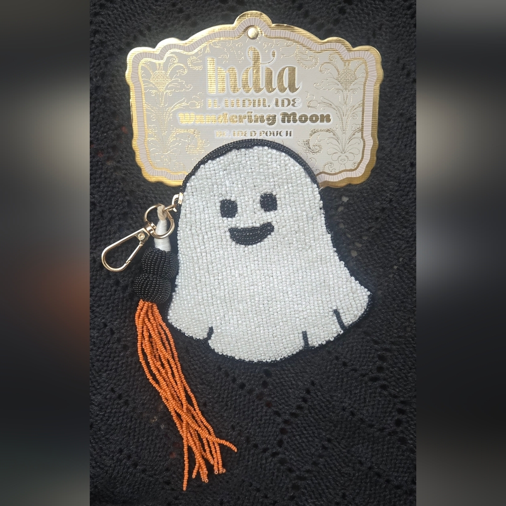 2 Wandering Moon Beaded Ghost Wallets Keychains with Tassels, New With Tags - Picture 4 of 4